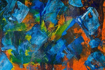 Blue and Brown Abstract Painting