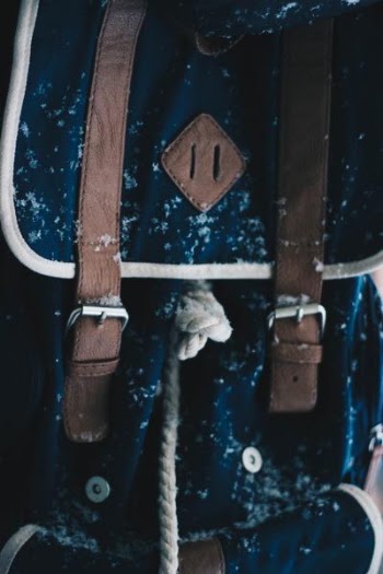 Blue and Brown Backpack