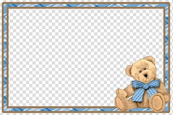 Blue and brown bear border illustration, Teddy bear Frames , Teddy Bear Collections Best transparent background PNG clipart