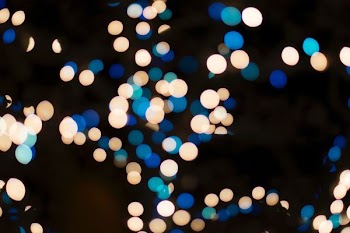 blue and brown bookeh lights