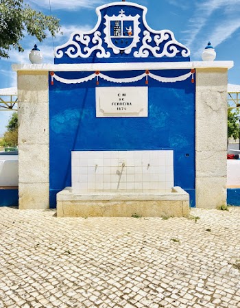 Blue and Brown Concrete Monument