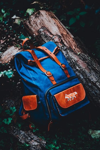 Blue and Brown Knapsack