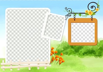 Blue and brown signage frame , Child Template frame , Children frame template transparent background PNG clipart