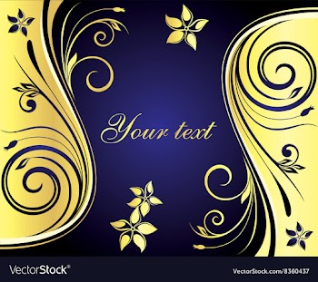 Blue and Gold Floral Design vector image
