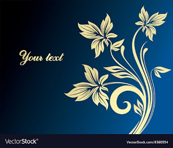 Blue and Gold Floral Design vector image