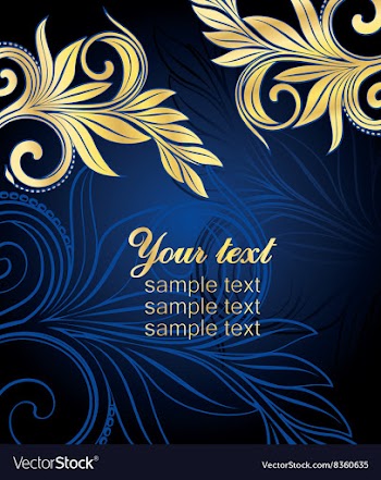 Blue and Gold Floral Design vector image