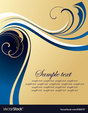 Blue and Gold Floral Design vector image
