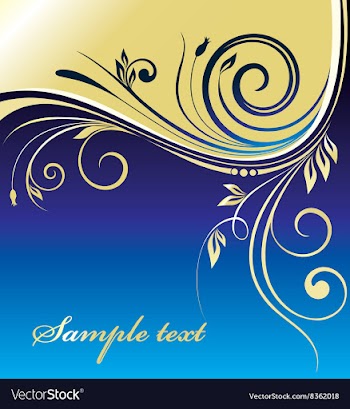 Blue and Gold Floral Design vector image