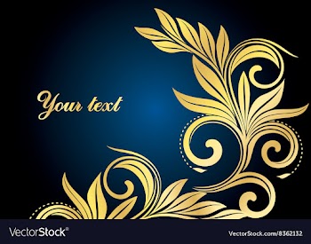 Blue and Gold Floral Design vector image