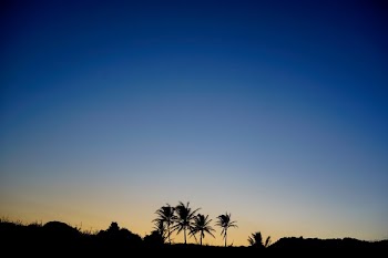 Blue And Gold Sunset Sky
