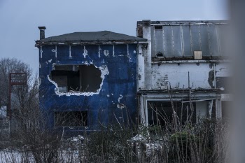 Blue and Gray Concrete Building