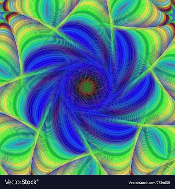 Blue and green abstract fractal background vector image