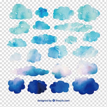 Blue and green clouds illustration, Watercolor painting Cloud , 22 watercolor blue clouds transparent background PNG clipart