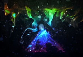 blue and green fire digital wallpaper