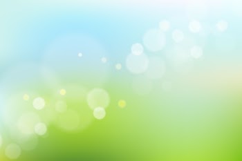 Blue and green gradient background with bokeh effect Free Vector