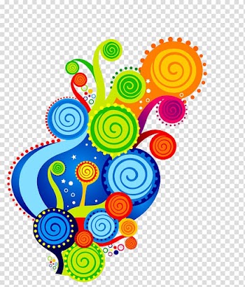 Blue and multicolored swirl artwork illustration, Color Poster Wave Art, Colored cartoon circle wavy lines material transparent background PNG clipart