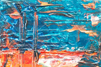 Blue and Orange Abstract Painting