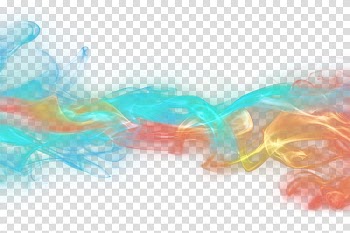 Blue and orange lights animated illustration, Smoke Computer file, Creative color smoke effects transparent background PNG clipart