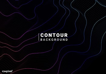 Blue and pink abstract contour line vector | Free stock vector - 554270