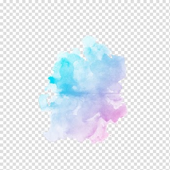 Blue and pink clouds , Watercolor painting , smoke transparent background PNG clipart