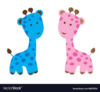 blue and pink giraffes