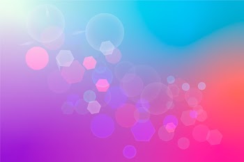 Blue and pink gradient background with bokeh effect Free Vector