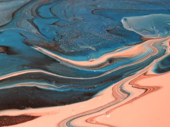 Blue and Pink Paint Abstract Artwork