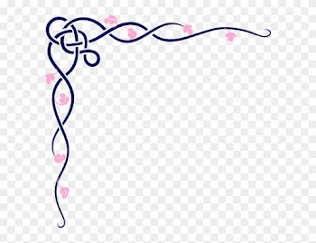 Blue And Pink Vine Clip Art Frame And Borders Download - Page Corner Designs Png
