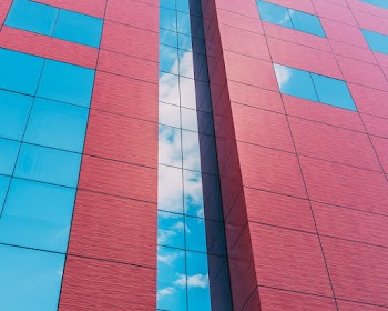 Blue and Red Building