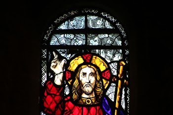 Blue and Red Dress Religious Man Illustration