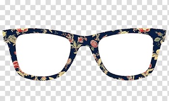 , blue and red floral framed sunglasses illustration transparent background PNG clipart