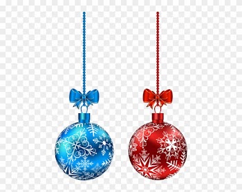 Blue And Red Hanging Christmas Balls Png Clip-art Image - Red And Blue Christmas Ornaments