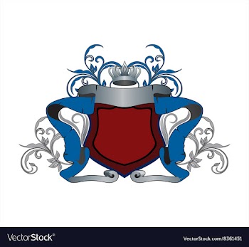 Blue and Red Heraldry Design vector image