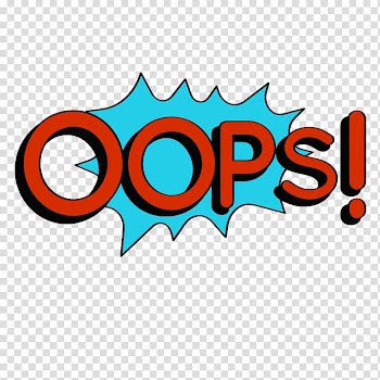 Blue and red opps! pop art, OOPS explosion-like text bubbles transparent background PNG clipart