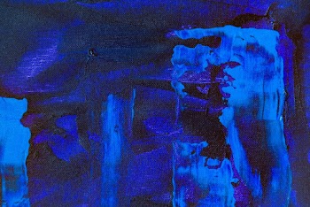 Blue and White Abstract Painting