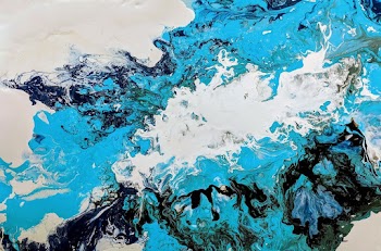 Blue and White Abstract Painting