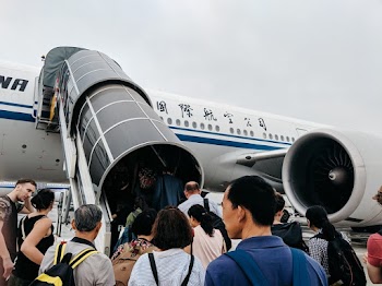 Blue and White Airplane