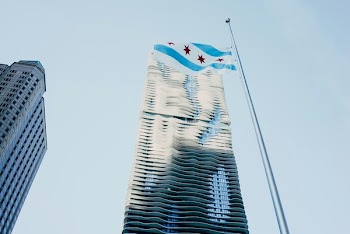 Blue And White Flag