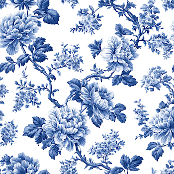 Blue and White Floral Pattern