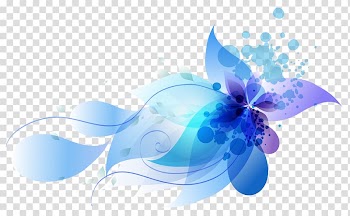 Blue and white flower illustration, Computer graphics, Colorful abstract flowers transparent background PNG clipart
