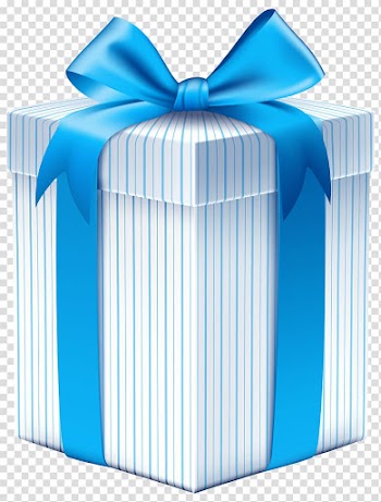 Blue and white gift box , Gift Box Ribbon , Gift Box with Blue Bow transparent background PNG clipart