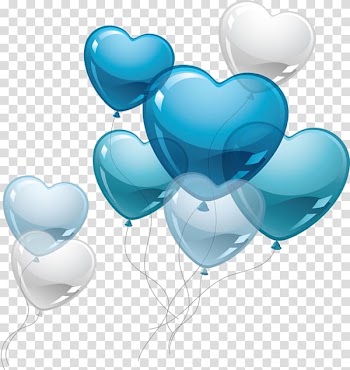 Blue and white heart balloons illustration, Heart Balloon Valentines Day , Love blue balloons transparent background PNG clipart