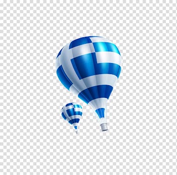 Blue and white hot air balloon illustration, Parachute Hot air balloon, parachute transparent background PNG clipart
