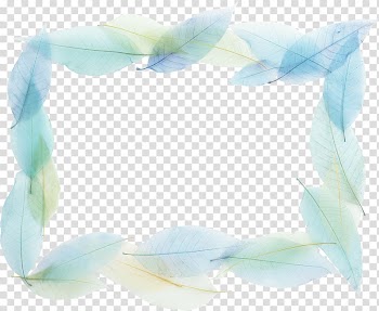 Blue and white leaves frame illustration, Blue Frames, leaf frame transparent background PNG clipart