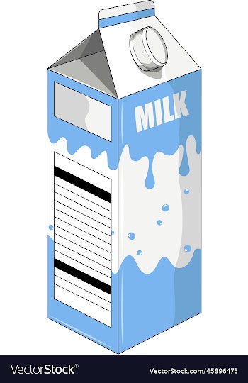 blue and white milk carton