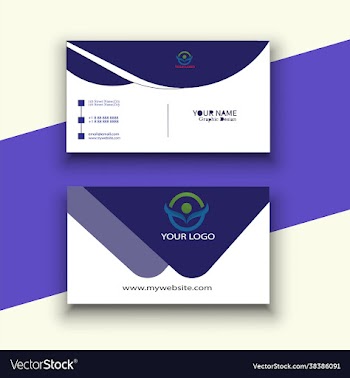 blue and white modern business card
