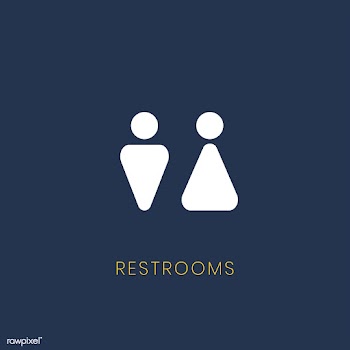 Blue and white restrooms sign vector | Free stock vector - 538337