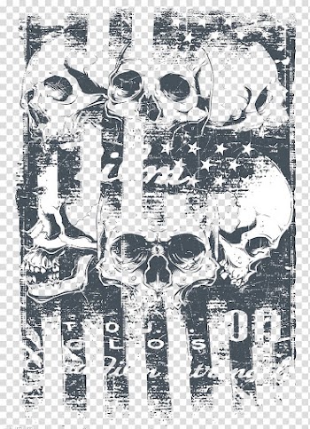 Blue and white skull abstract painting, T-shirt Sleeveless shirt Clothing, Halloween transparent background PNG clipart