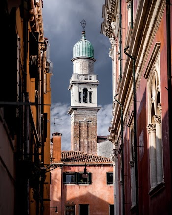 Blue and White Tower