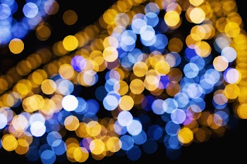 Blue and yellow bokeh